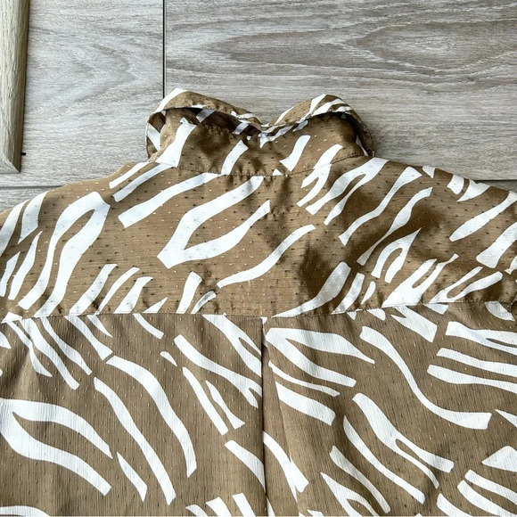 Vintage Rino Rossi Brown Zebra Print Blouse - Picture 14 of 15